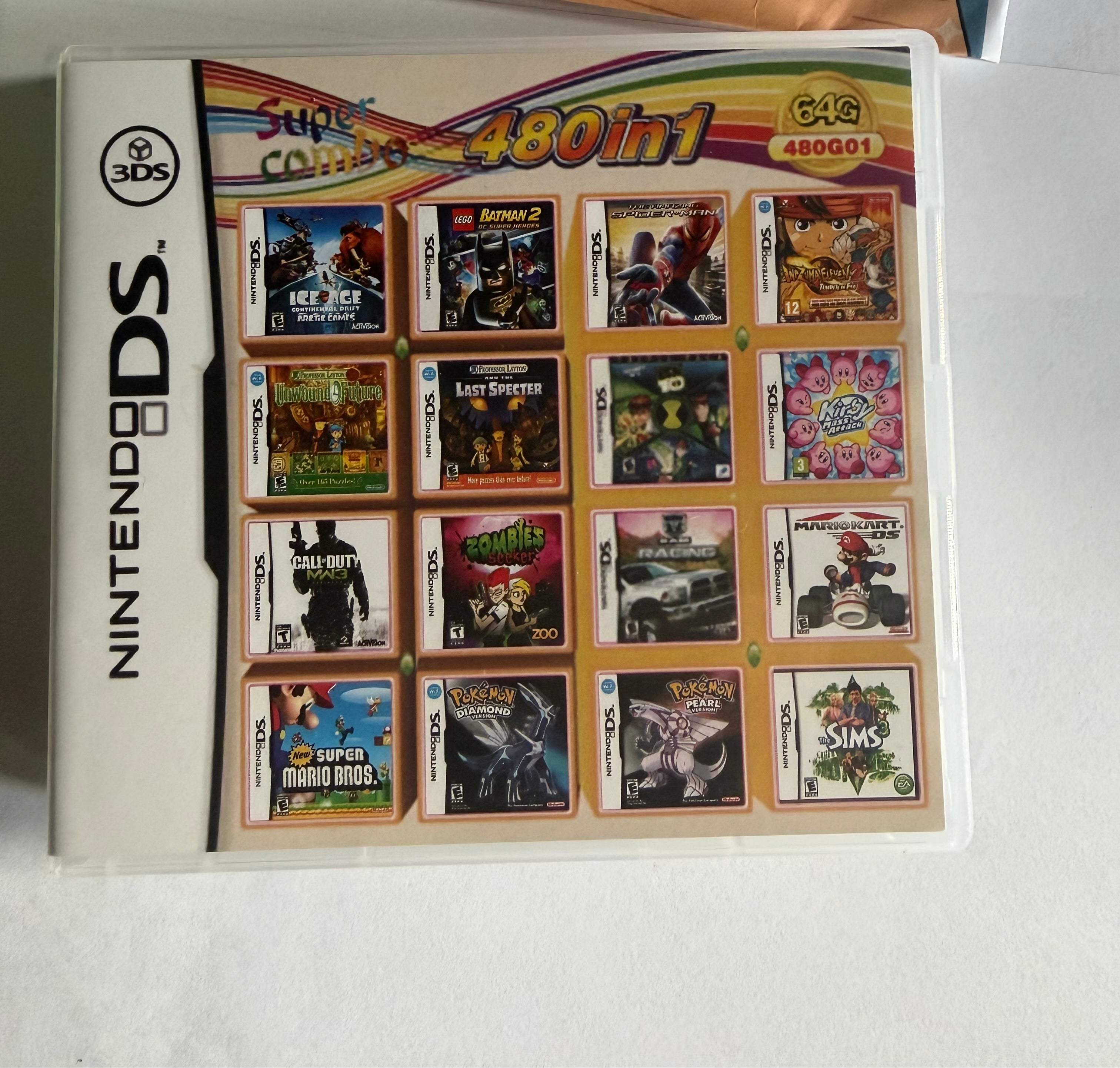 Super Combo 480-in-1 Game Cartridge voor Nintendo DS / 3DS (64GB)