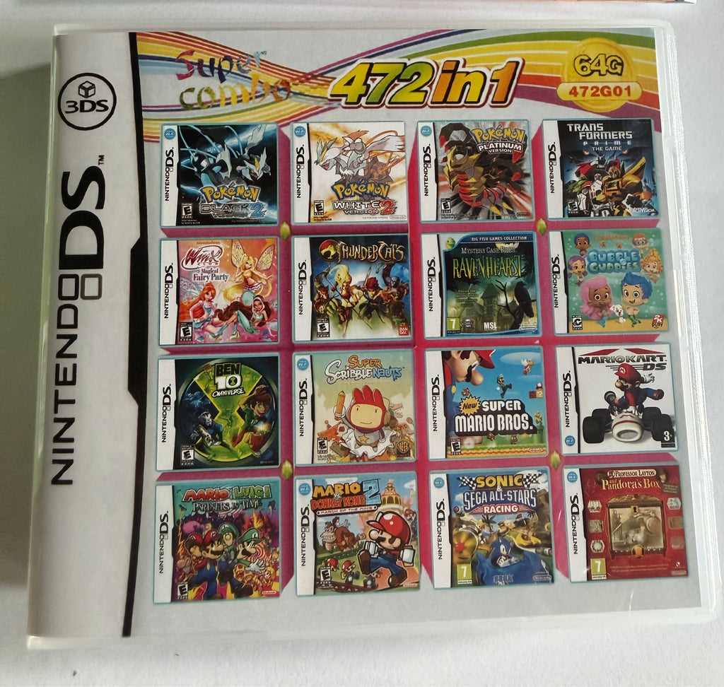 🎮 Super Combo 472-in-1 Game Cartridge (64G) voor Nintendo DS / 2DS / 3DS